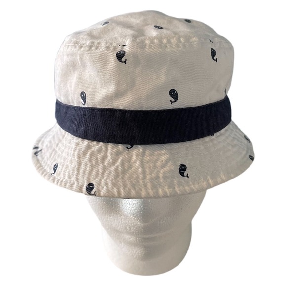 Panama Jack Child Youth Hat White Blue Whale 4-6X Vacation Swim Hat 100% Cotton - Picture 2 of 7